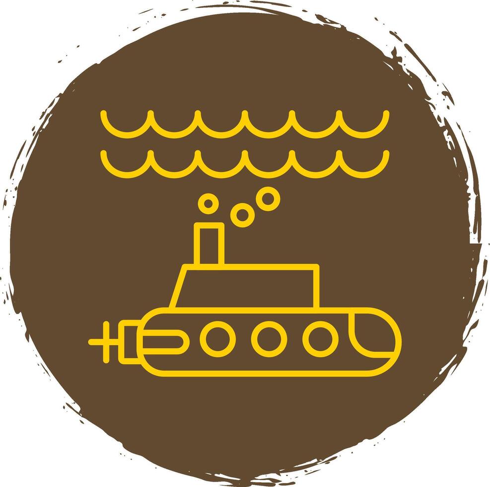 sottomarino linea cerchio giallo icona vettore