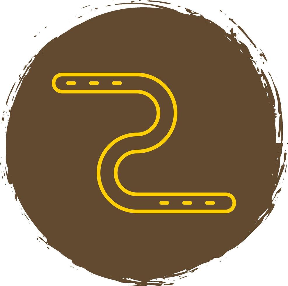 lombrico linea cerchio giallo icona vettore