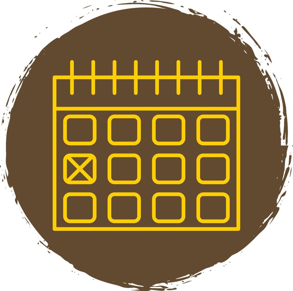 calendario Data linea cerchio giallo icona vettore