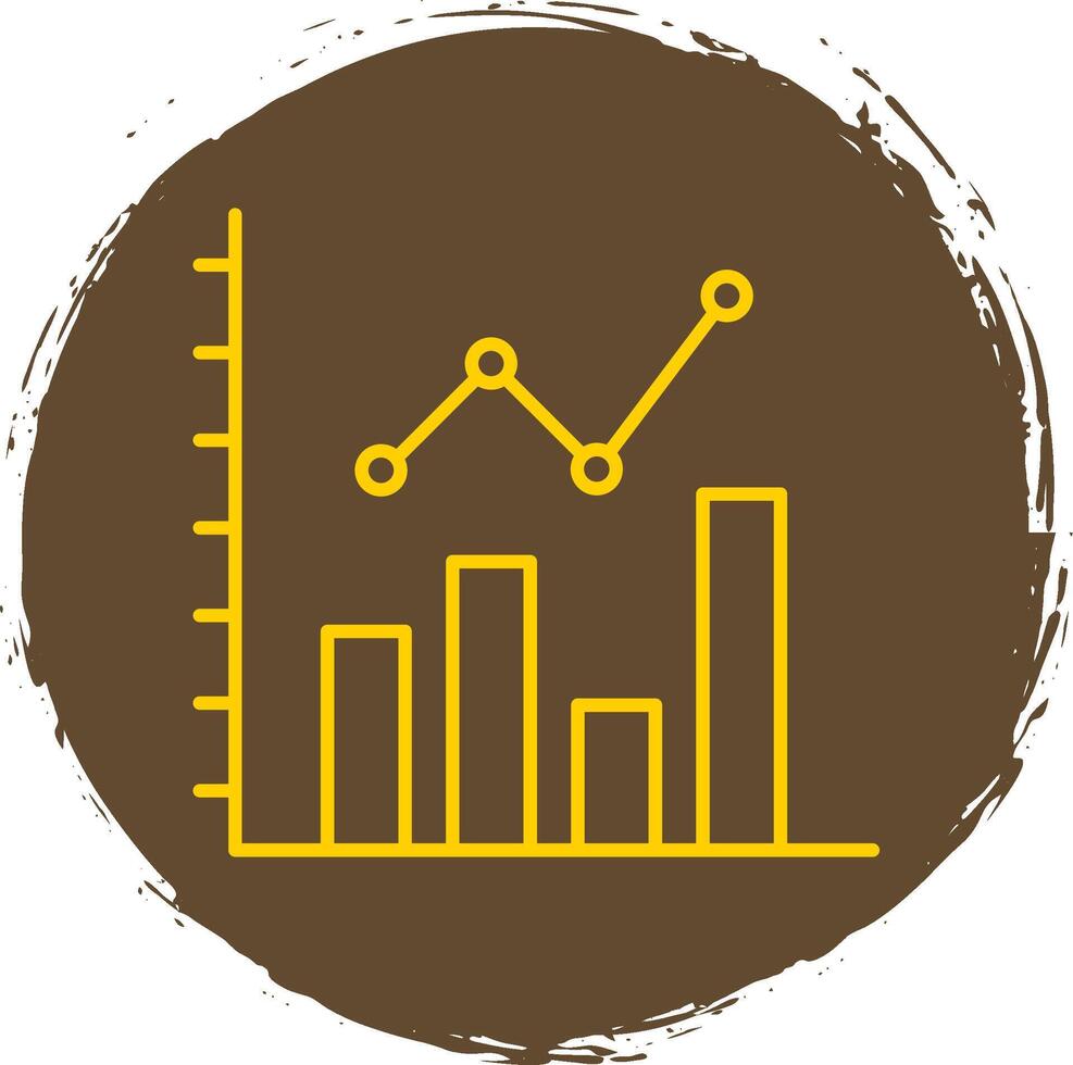 bar grafico linea cerchio giallo icona vettore