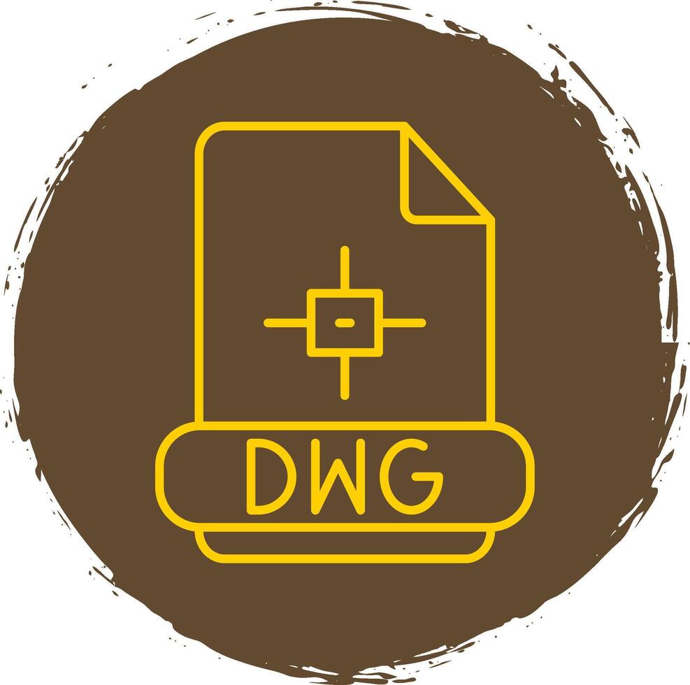 dwg linea cerchio giallo icona vettore