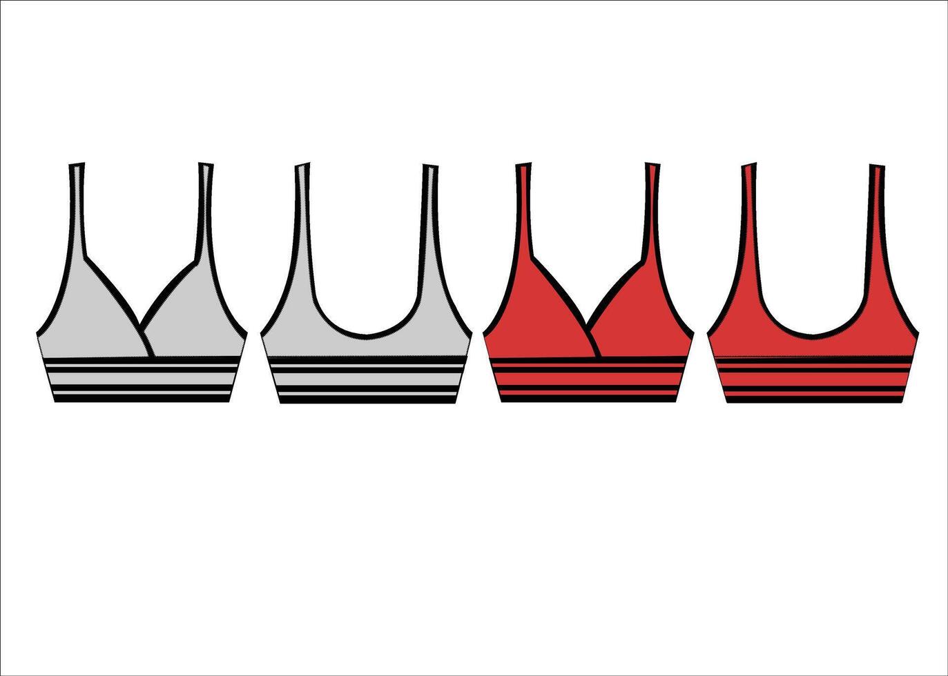 donne gli sport reggiseno supporto superiore attivo gli sport maglia design piatto schizzo moda illustrazione adatto per ragazze e le signore, veste per nuotare, yoga, palestra, in esecuzione e gli sport attività vettore