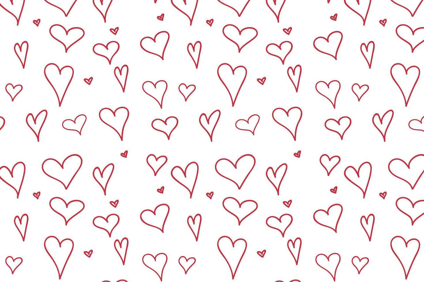 vettore amore cuore modello, vettore mano disegnato San Valentino giorno modello