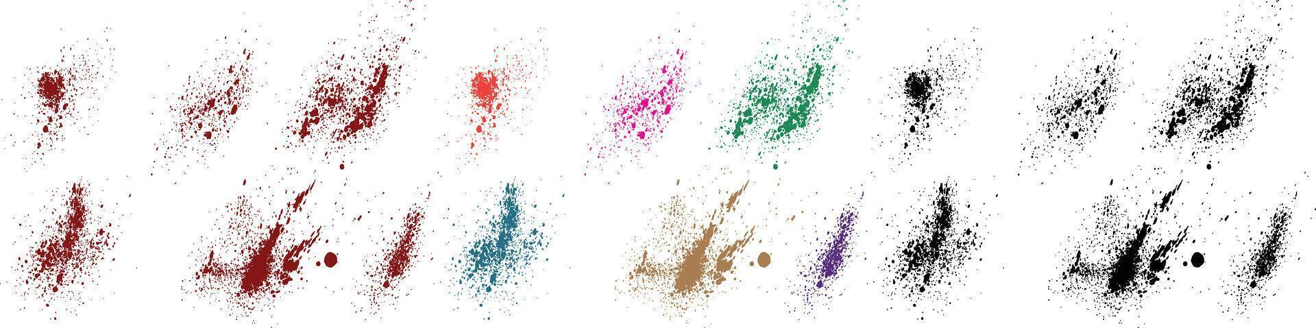 incidente sangue verde, rosa, viola, rosso, Nero, blu colore grunge vettore spazzola imballare sfondo impostato