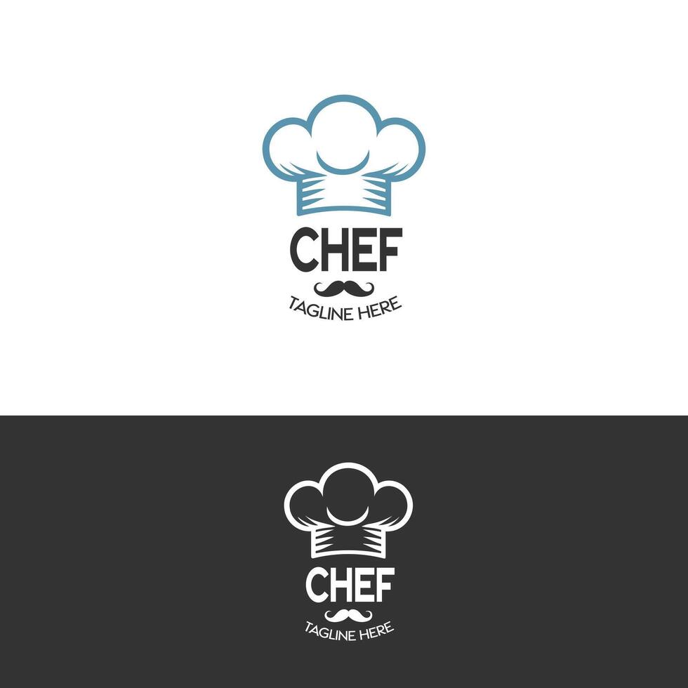 a doppia tematica capocuoco logo design illustrazione per culinario il branding nel nero e bianca vettore