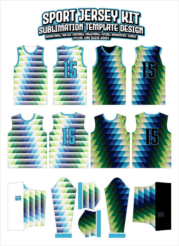 zigzag colorato maglia abbigliamento gli sport indossare sublimazione modello vettore