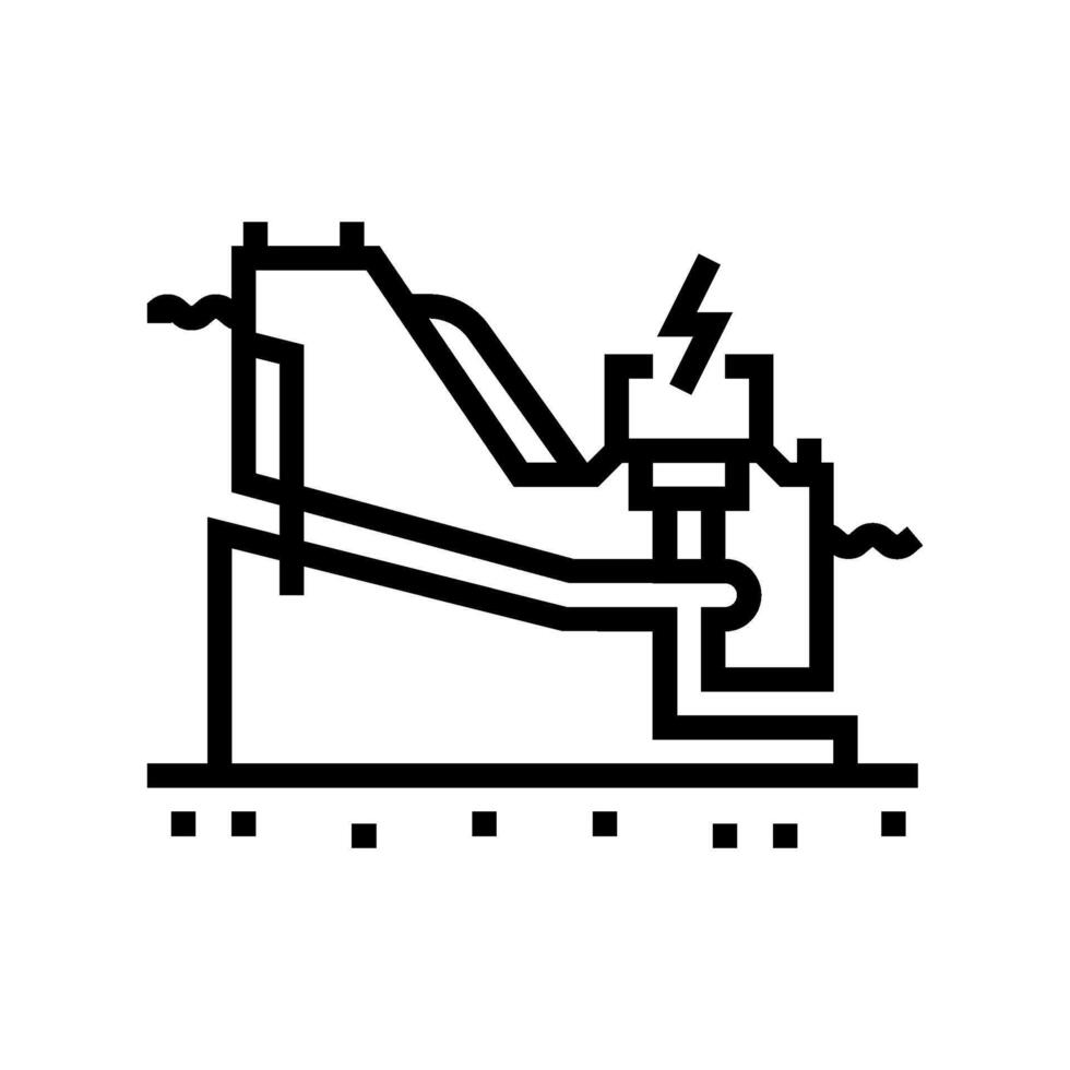 energia generazione idroelettrico linea icona vettore illustrazione