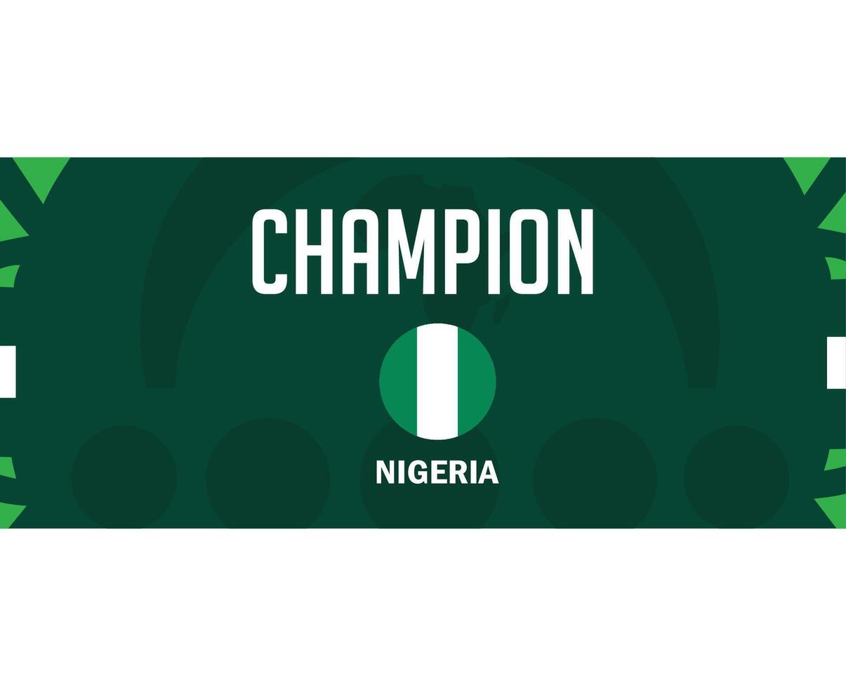 Nigeria campione emblema bandiera africano nazioni 2023 squadre paesi africano calcio simbolo logo design vettore illustrazione