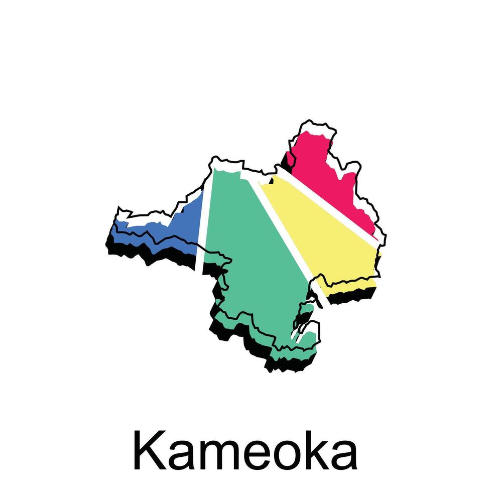 vettore carta geografica di kameoka città colorato illustrazione modello design su bianca sfondo