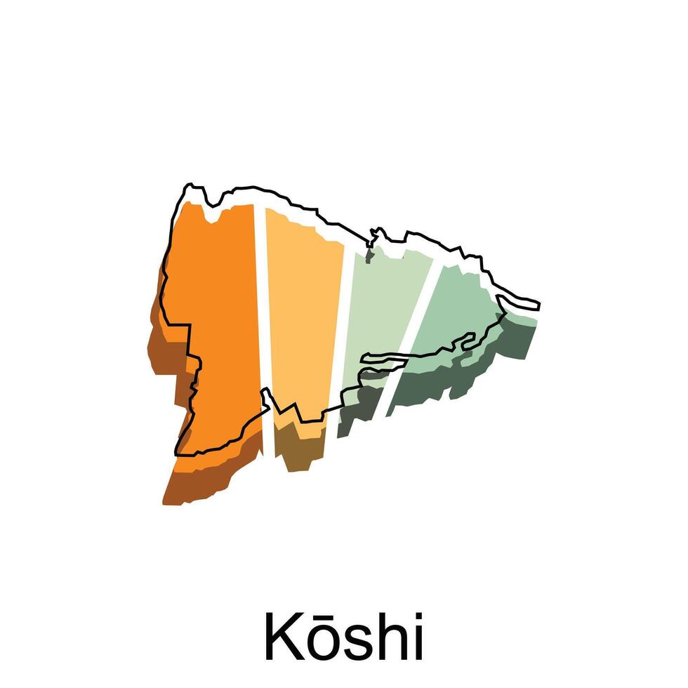 vettore carta geografica di koshi città colorato illustrazione modello design su bianca sfondo