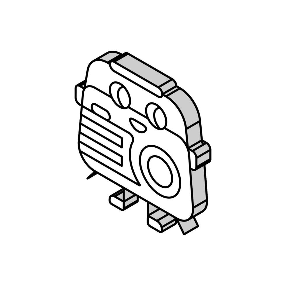 retrò Radio personaggio musica isometrico icona vettore illustrazione