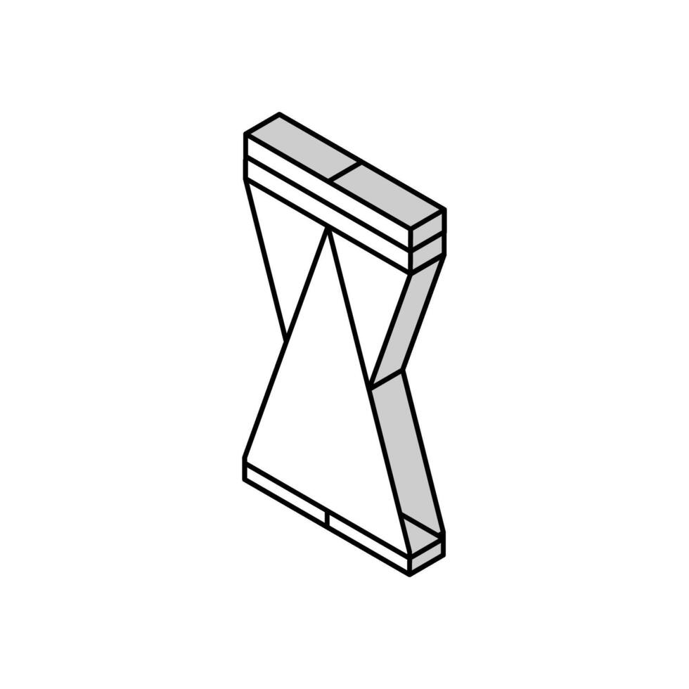 sedia minimalista elegante isometrico icona vettore illustrazione