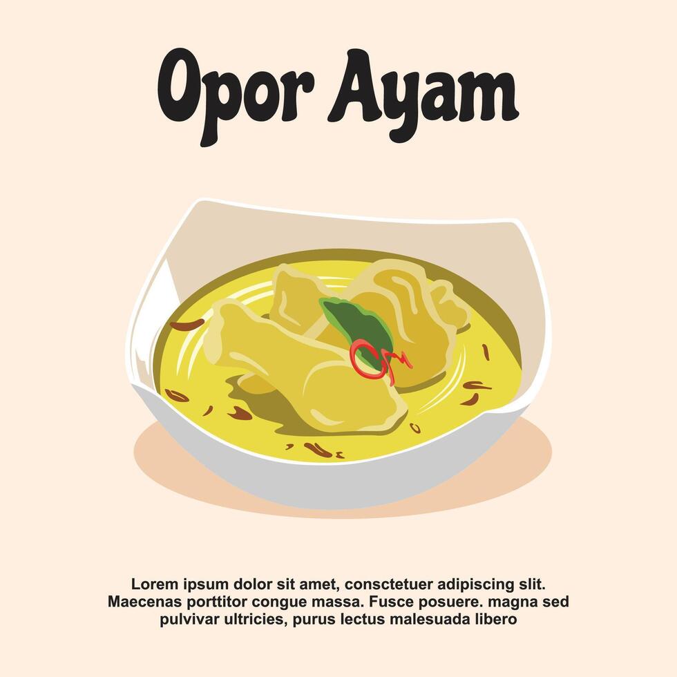vettore illustrazione Ramadan speciale tradizionale indonesiano cibo, opor ayam