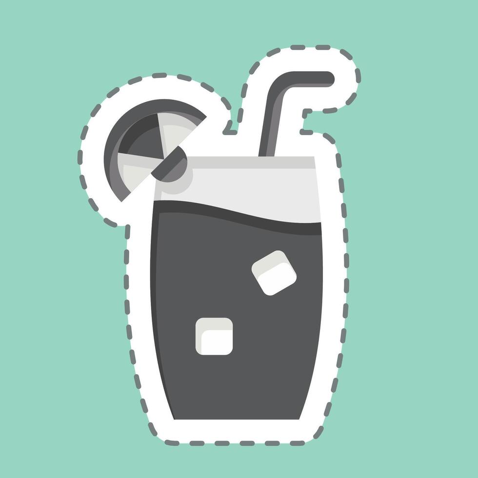 etichetta linea tagliare tom collins. relazionato per cocktail, bevande simbolo. semplice design modificabile. semplice illustrazione vettore