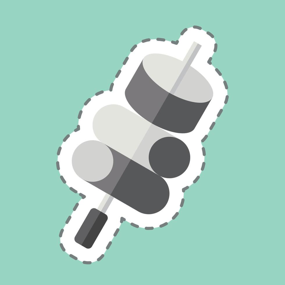 etichetta linea tagliare marshmallow. relazionato per picnic simbolo. semplice design modificabile. semplice illustrazione vettore