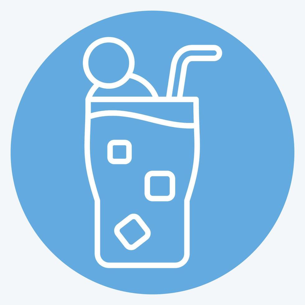 icona blu Hawaii. relazionato per cocktail, bevande simbolo. blu occhi stile. semplice design modificabile. semplice illustrazione vettore