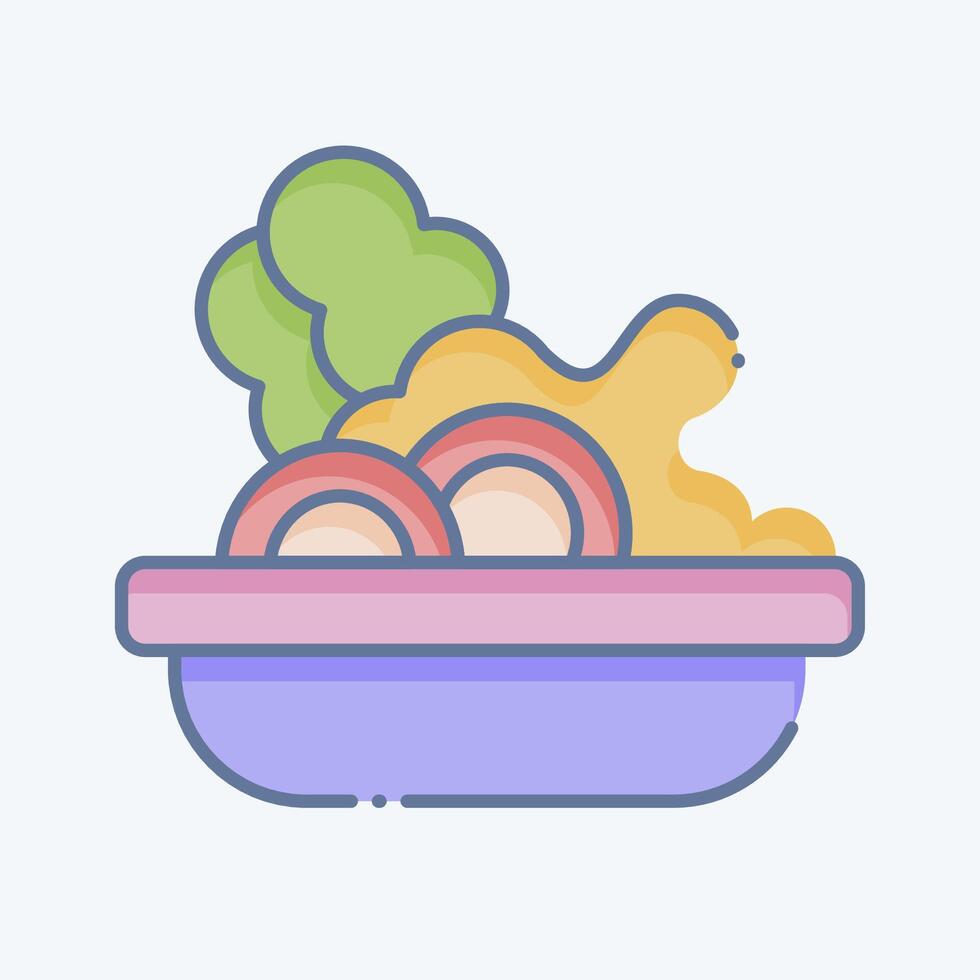 icona insalata. relazionato per picnic simbolo. scarabocchio stile. semplice design modificabile. semplice illustrazione vettore