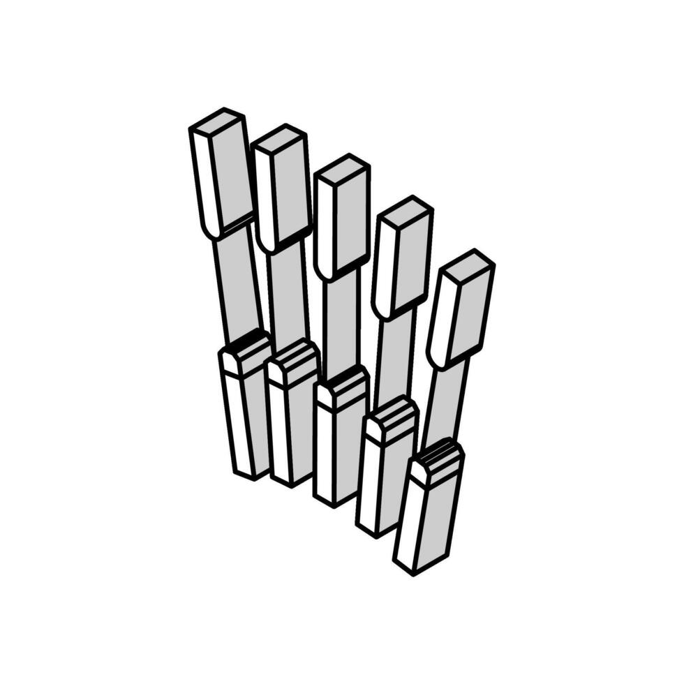 marshmallow torrefazione bastoni isometrico icona vettore illustrazione
