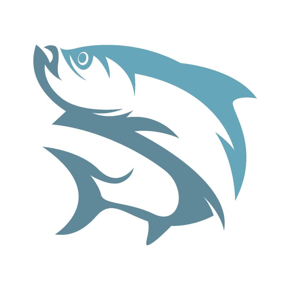 pesce icona logo design vettore