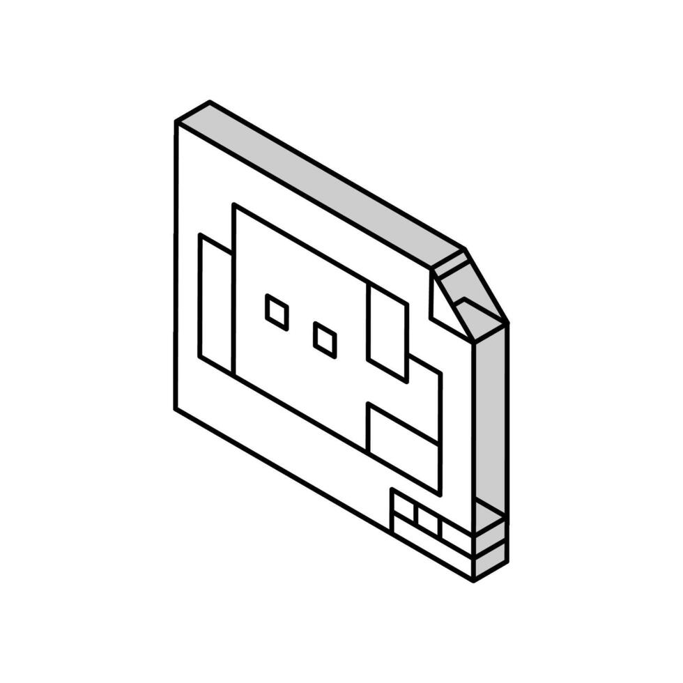 pavimento piani architettonico redattore isometrico icona vettore illustrazione