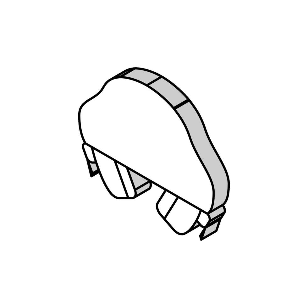 orecchio protezione audiologo medico isometrico icona vettore illustrazione