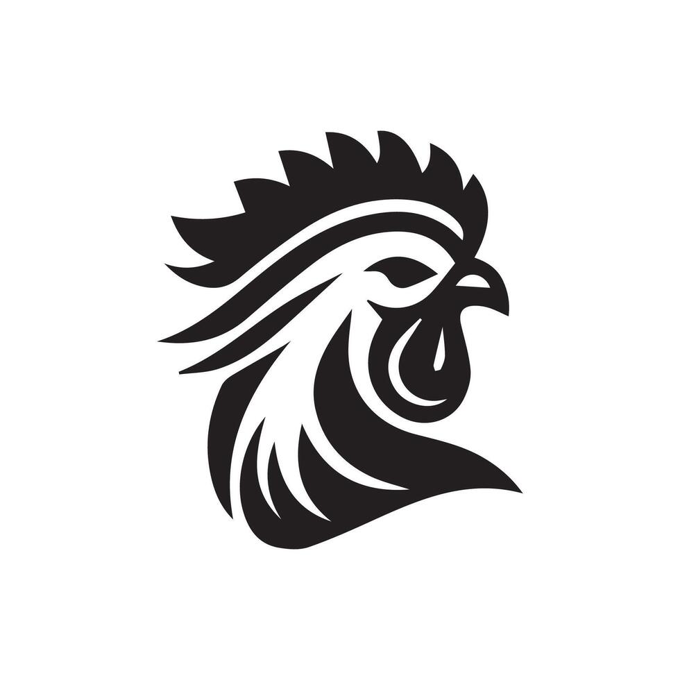 pollo testa logo design modello, pollo Gallo simbolo vettore