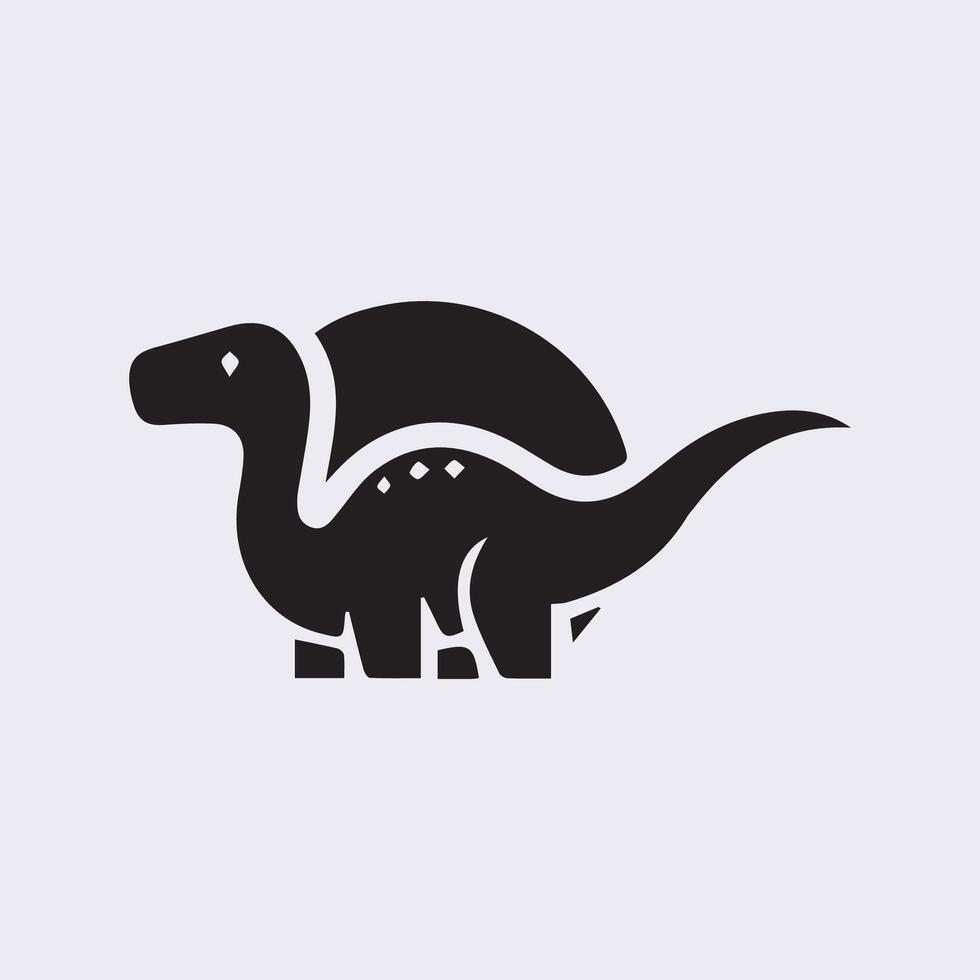 nero dinosauro sagome, dinosauro logo icona vettore