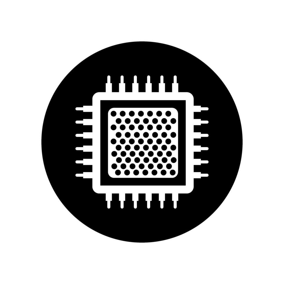 microchip vettore icona. processore illustrazione simbolo. nucleo cartello.