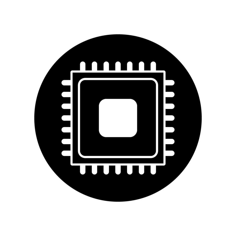 microchip vettore icona. processore illustrazione simbolo. nucleo cartello.