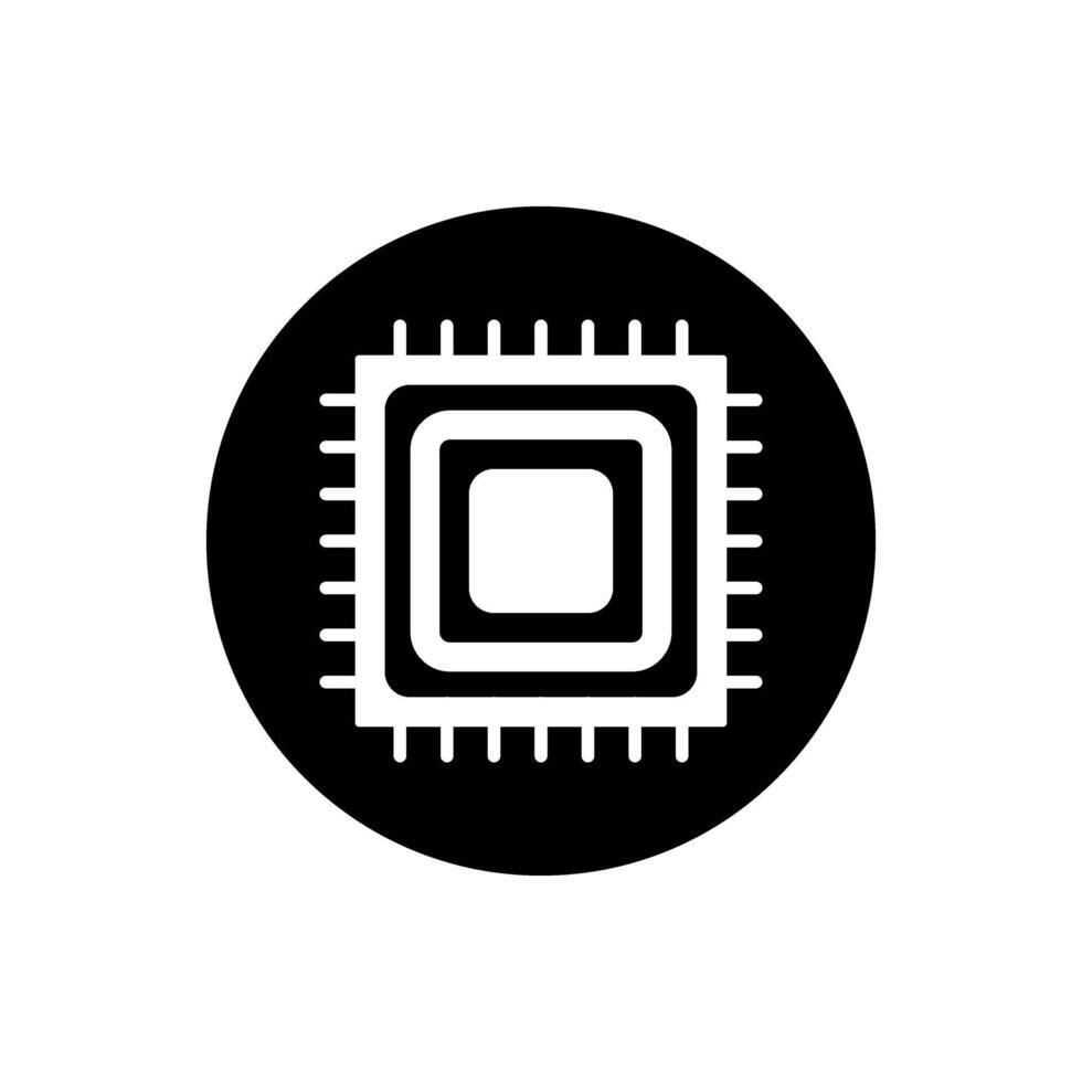 microchip vettore icona. processore illustrazione simbolo. nucleo cartello.