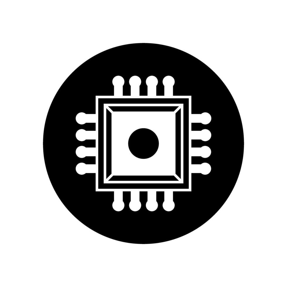 microchip vettore icona. processore illustrazione simbolo. nucleo cartello.