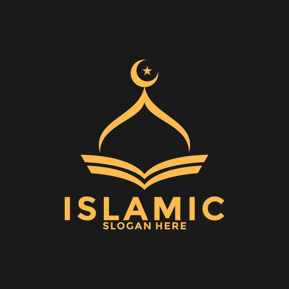 lusso musulmano imparare logo, Islam apprendimento logo modello, vettore illustrazione