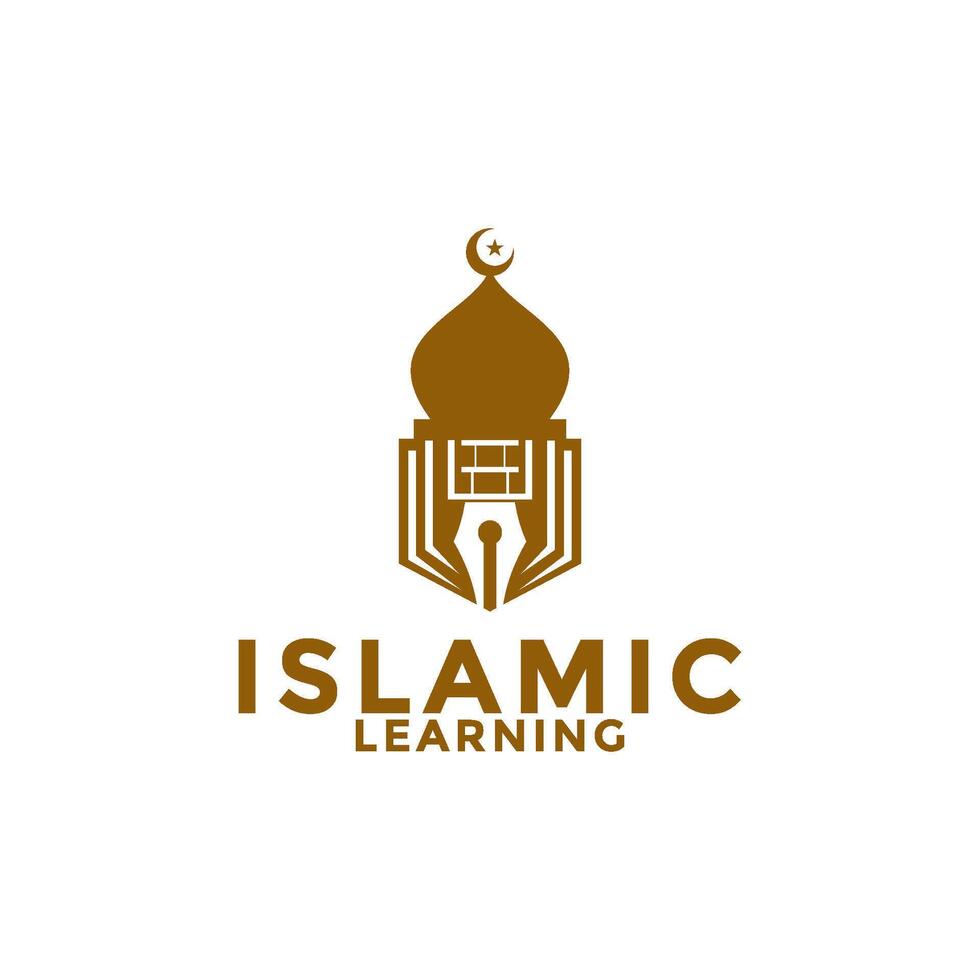musulmano imparare logo, Islam apprendimento logo modello, islamico media vettore illustrazione