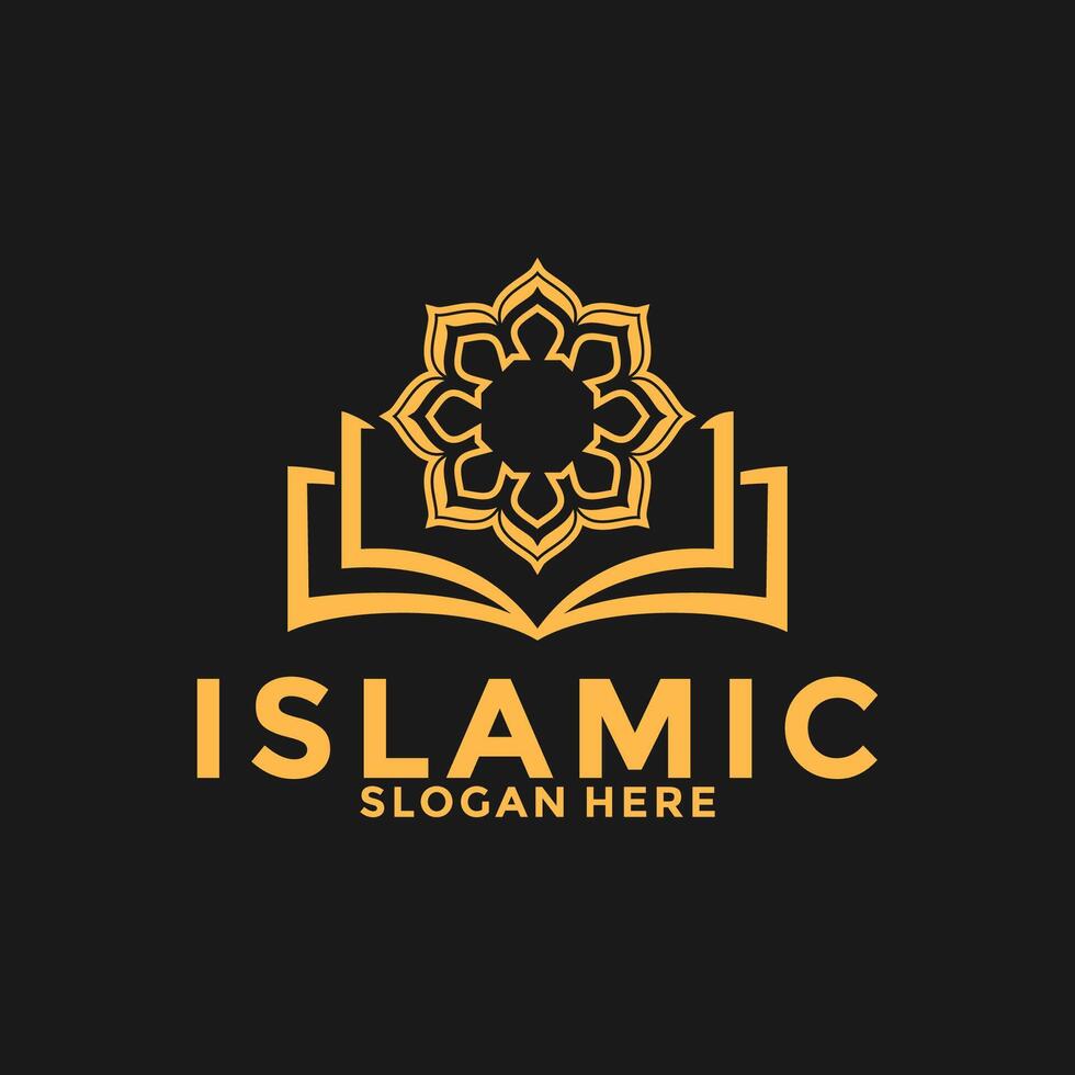 lusso musulmano imparare logo, Islam apprendimento logo modello, vettore illustrazione