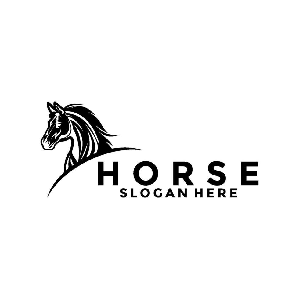 cavallo semplice elegante logo vettore, cavallo testa logo design modello vettore