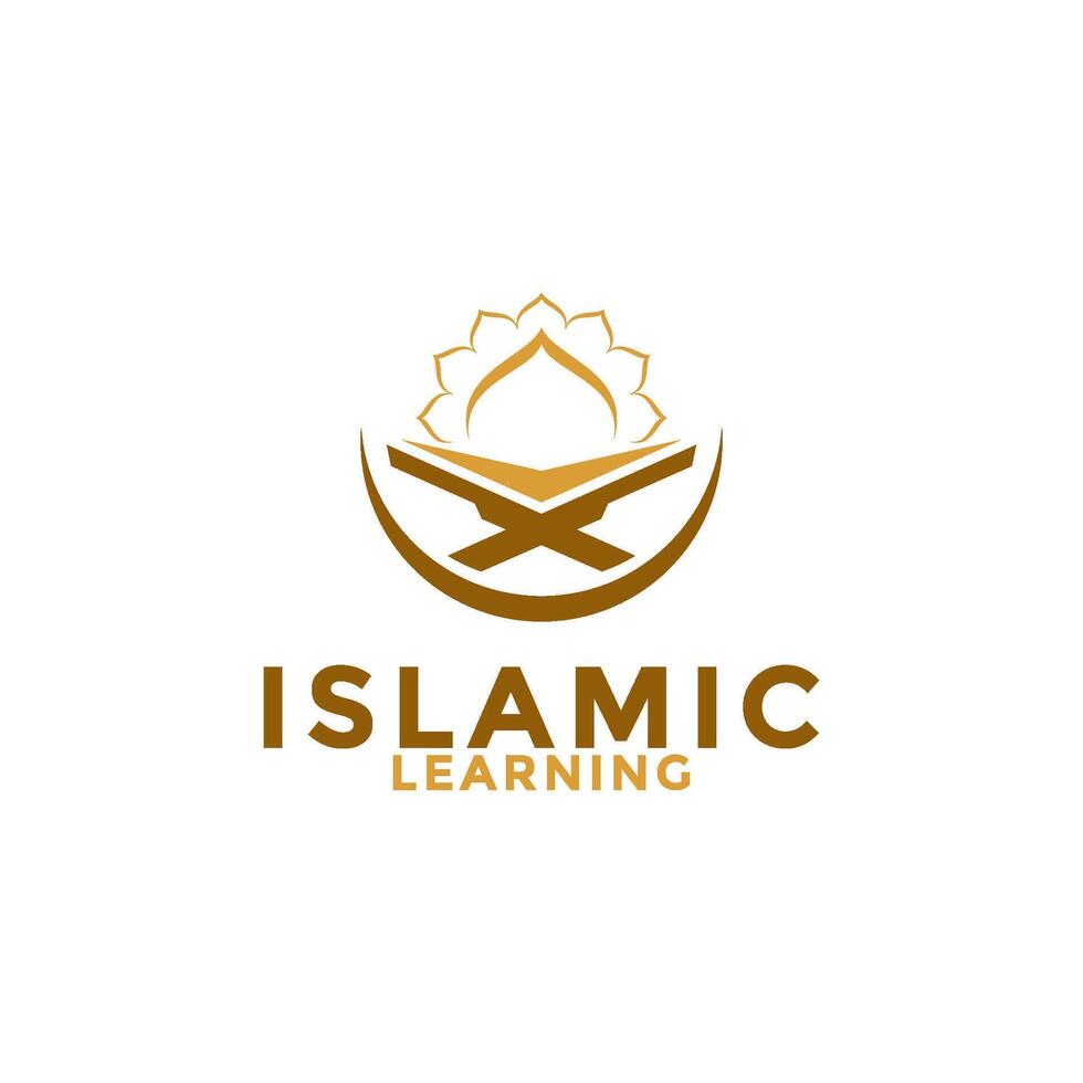 musulmano imparare logo, Islam apprendimento logo modello, islamico media vettore illustrazione
