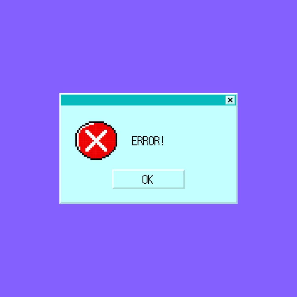 cartone animato colore errore finestra su computer tenere sotto controllo. vettore