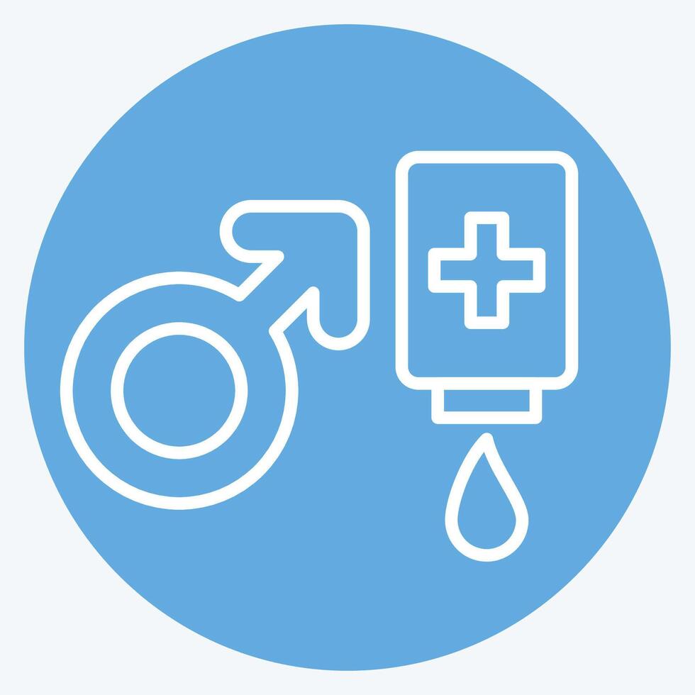 icona maschio donatore. relazionato per sangue donazione simbolo. blu occhi stile. semplice design modificabile. semplice illustrazione vettore