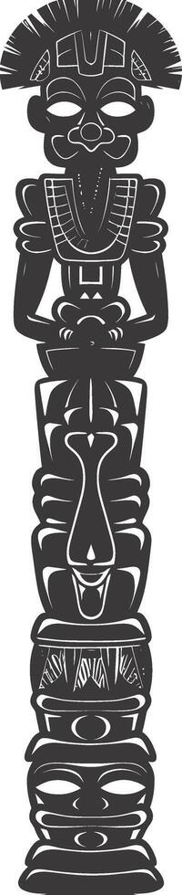 ai generato silhouette indiano tribale di legno polo nero colore solo vettore