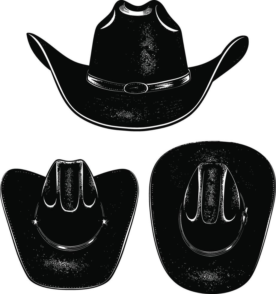 ai generato silhouette cowboy cappello nero colore solo vettore