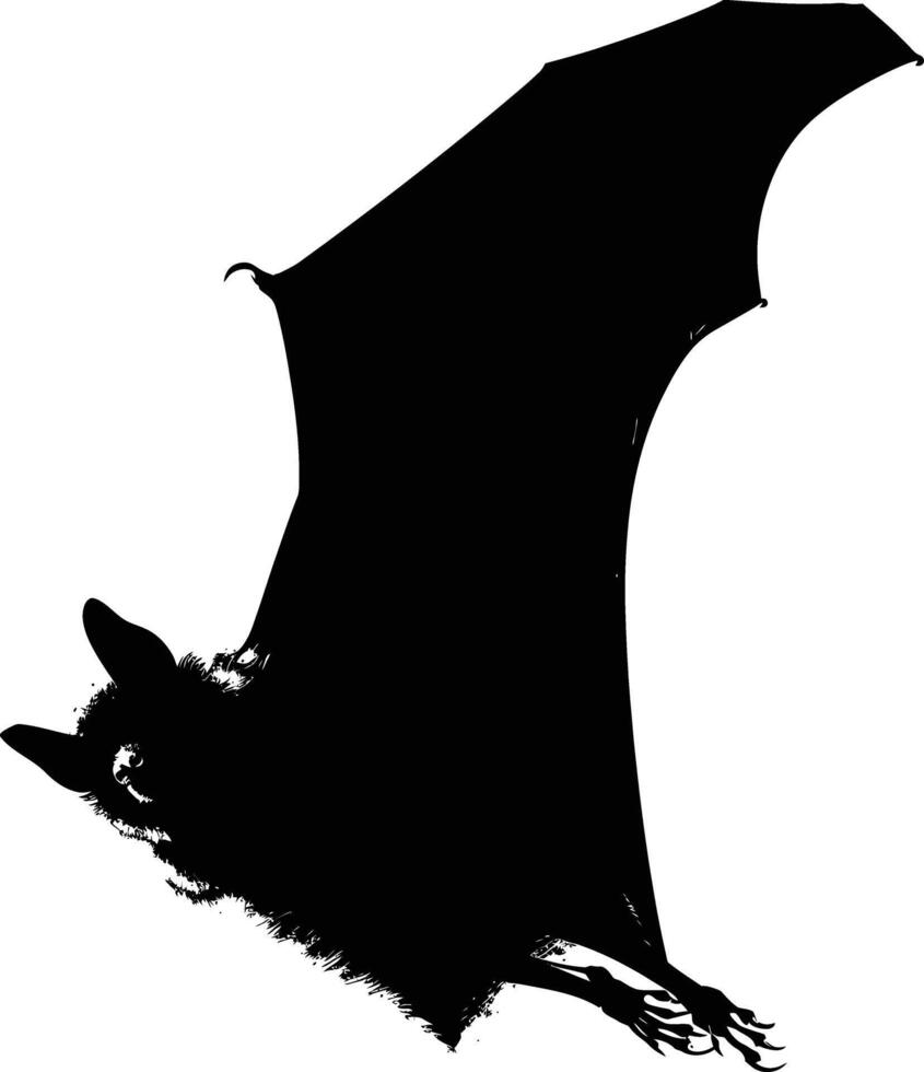 ai generato silhouette pipistrello animale nero colore solo pieno corpo vettore