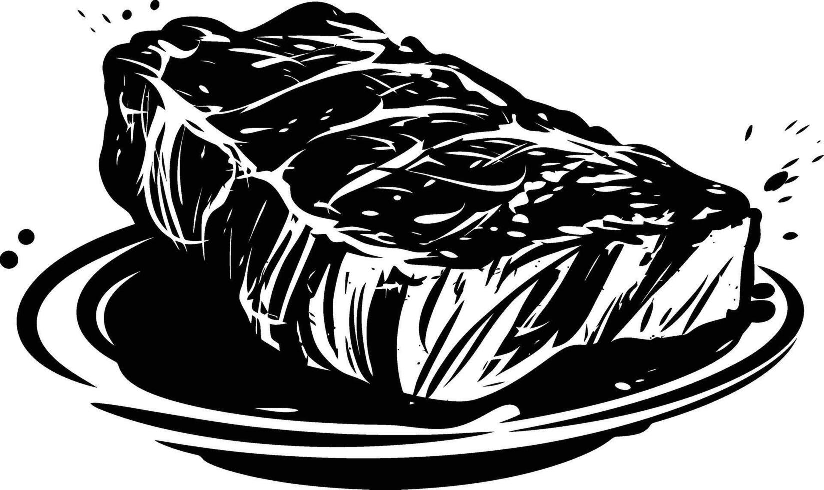 ai generato silhouette bistecca cibo nero colore solo vettore
