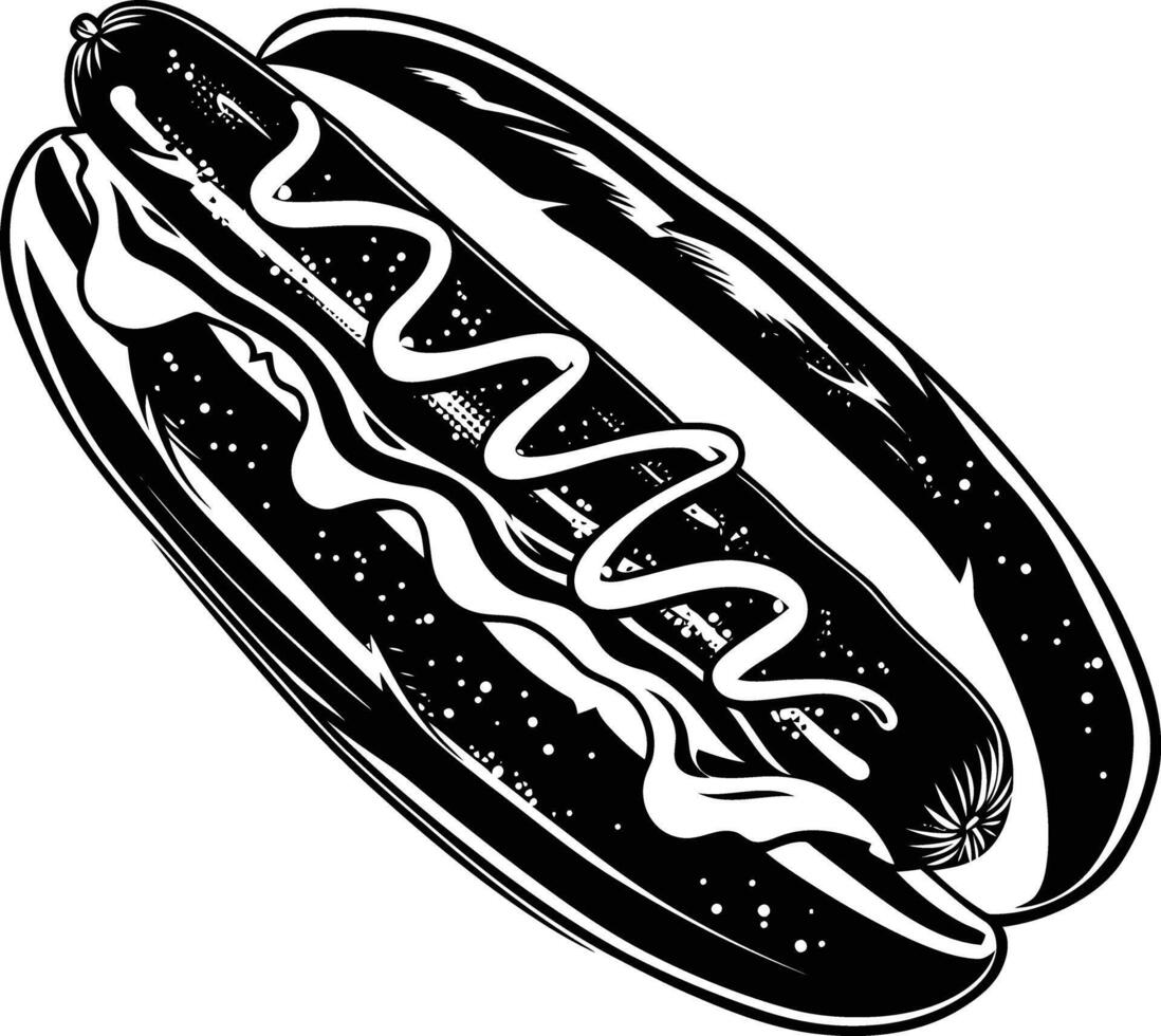 ai generato silhouette hot dog nero colore solo vettore