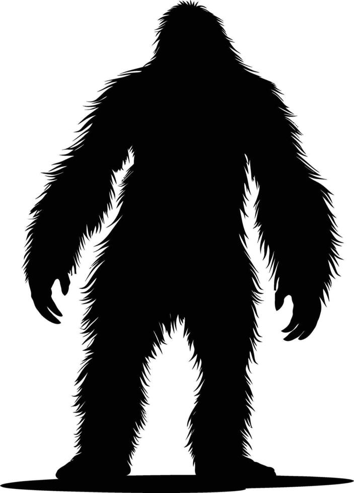 ai generato silhouette yeti il mitico creatura antico bestia nero colore solo vettore