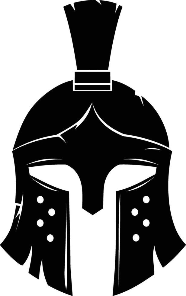 ai generato silhouette antico greco casco nero colore solo vettore