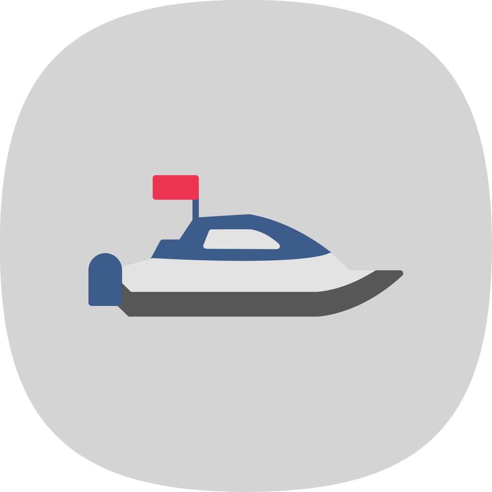 velocità barca piatto curva icona vettore