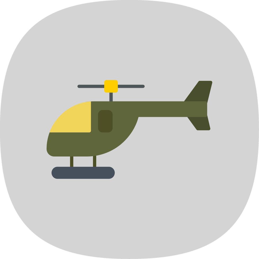 elicottero piatto curva icona vettore