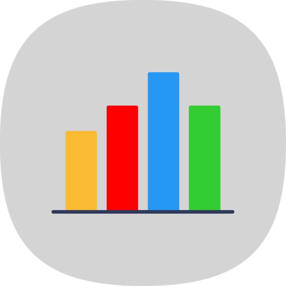 grafico piatto curva icona vettore