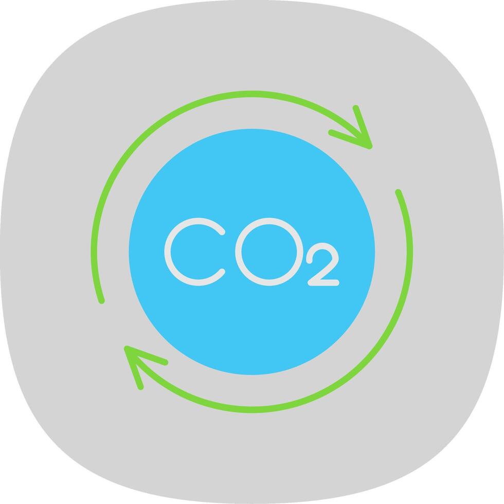 carbonio ciclo piatto curva icona vettore