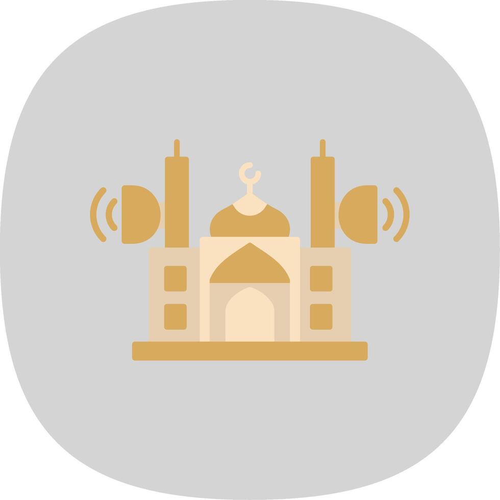 moschea altoparlante piatto curva icona vettore